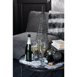 Détail de la texture de la boule de Noël en verre gris