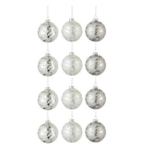 Boule de Noël J-Line en verre gris et blanc, design élégant