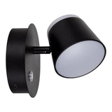Lumière murale sans fil "Tondo" magnétiquement, env. 12 x 14,5 cm, en métal noir, pour l'intérieur