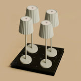 Lot de 4 lampes de table rechargeables avec station de recharge Maya Shadow gris