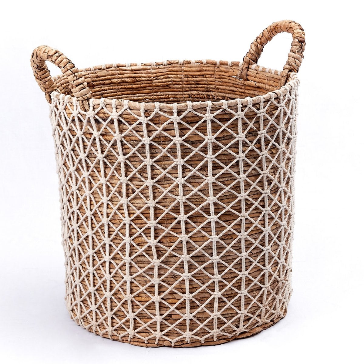 Détails du panier KERSO, fibre de banane avec poignées pratiques