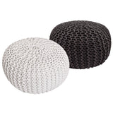 Tabouret de siège pouf ensemble 2 pièces Ø 55 cm h 37 cm tabouret de tricot coussin de plancher