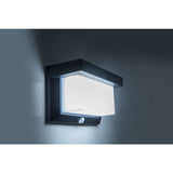Lampe murale extérieure solaire LED avec détecteur de mouvement, pour l'extérieur, lampe murale - plastique en noir, avec LED intégrée