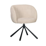 Vue latérale de la chaise Pebble Beige, mettant en avant son mécanisme pivotant