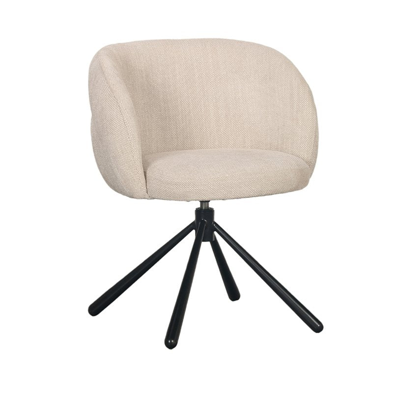 Vue latérale de la chaise Pebble Beige, mettant en avant son mécanisme pivotant