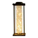 LED SOLAR LUMIÈRE "FAIRYlight" pour la terrasse et le balcon, en métal noir et en verre, solidement construit -e LEDS, lampe de décoration pour l'extérieur de 51,5 cm de haut
