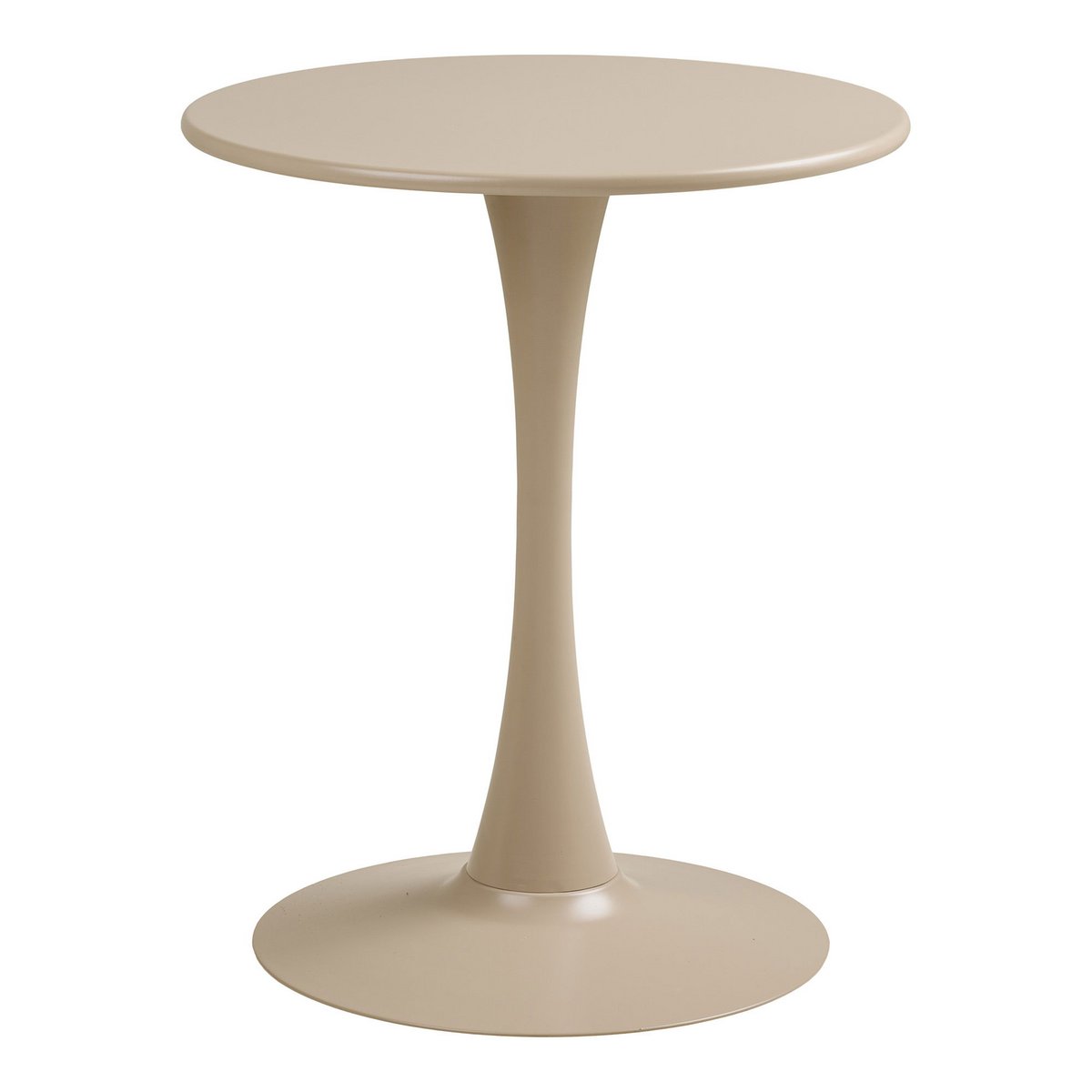 Table Bistro Meira en acier taupe avec vue de face
