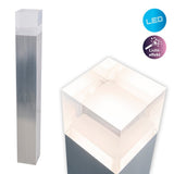 LED à douille extérieure LED "Leah" en métal et en plastique en acier, LED intégrée, lumières de chemin