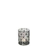 Photophore J-Line noir en métal, détail du motif glitter