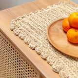 Set de table (Lot de 2, 4 ou 6) 50x30 cm | Set de table rectangulaire Boho KUARA tissé en raphia