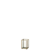 Détail du bougeoir J-Line, finition en bronze avec bougie
