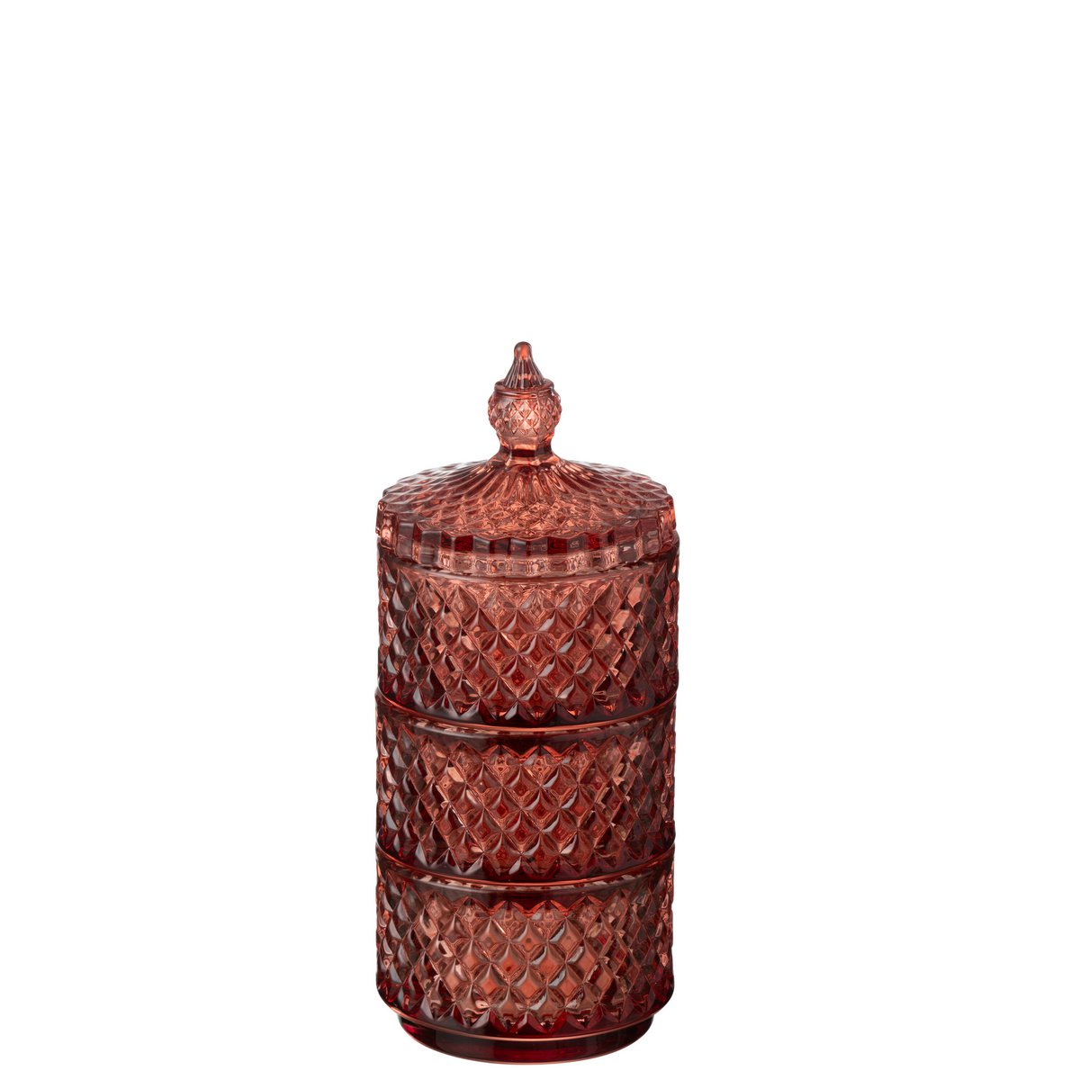 Pot de conservation J-Line en verre orange, vue de face