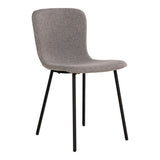 Chaise de salle à manger Halden avec siège gris clair et pieds noirs