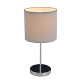 Lampe de table "New York", lampe de table en métal classique avec des lames de texte en gris, avec une prise E27, 38,5 cm de haut, parfaite pour le salon, la salle à manger, le couloir et le bureau