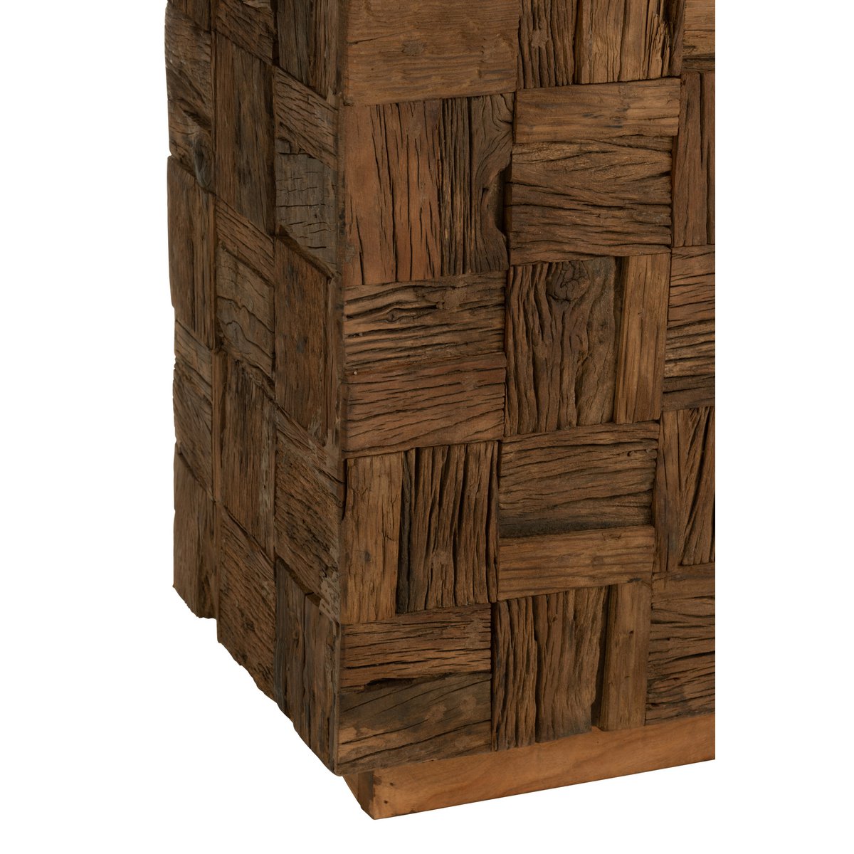 Console J-Line Woody Hout Naturel - mise en scène avec objets décoratifs