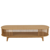 Meuble TV J-Line Live en bambou naturel, vue de face