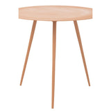 Table d'appoint J-Line en métal couleur pêche, vue de face.