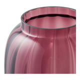 Vase rouge fumé, détail du verre soufflé