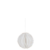 Pendentif Ball J-Line en coton mâché blanc et or, design élégant et raffiné