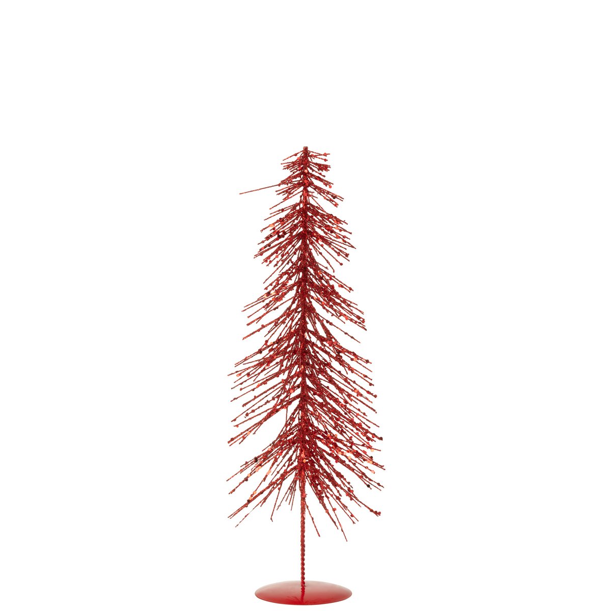 Sapin de Noël Paillettes J-Line en rouge brillant, décoratif et élégant.