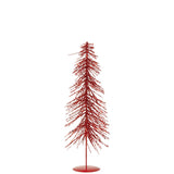 Sapin de Noël Paillettes J-Line en rouge brillant, décoratif et élégant.