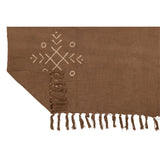 Détail des franges du plaid J-Line en coton marron.