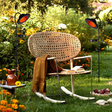 Lampe solaire LED "Bowler" avec une brochette pour le jardin et la terrasse en métal et en plastique en noir, avec des LED fermement construites, lampe solaire pour le jardin 86 cm de haut