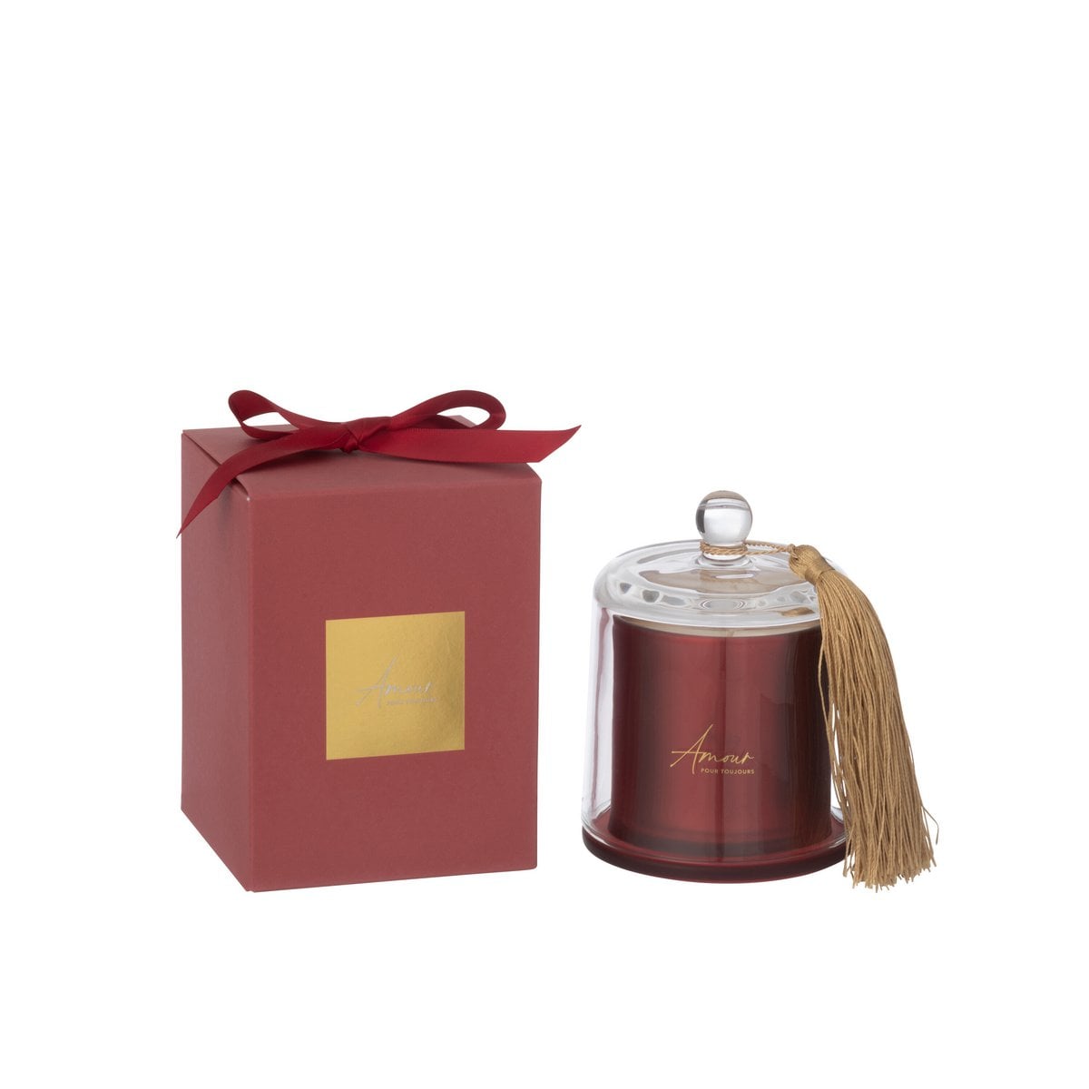 Bougie parfumée J-Line Stolp Amour Rouge - vue de côté