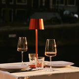 Lot de 8 lampes de table rechargeables orange avec station de charge