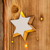 LED WOOD-DECOLUM Lune / étoiles de 60 cm de haut de Noël de haut en bois avec des LED fermement intégrées