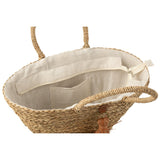 Sac de plage J-Line Sea Seading en raphia naturel avec détails brun