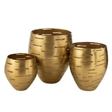 Set de 3 lanternes en métal doré - vue d'ensemble élégante