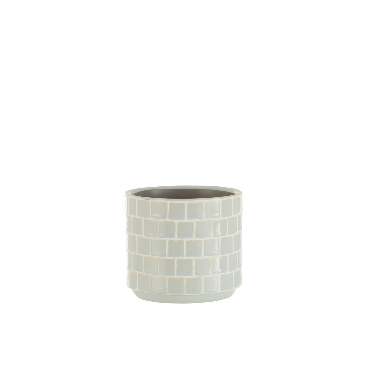 Pot de fleur J-Line en céramique bleu, petit format, design moderne