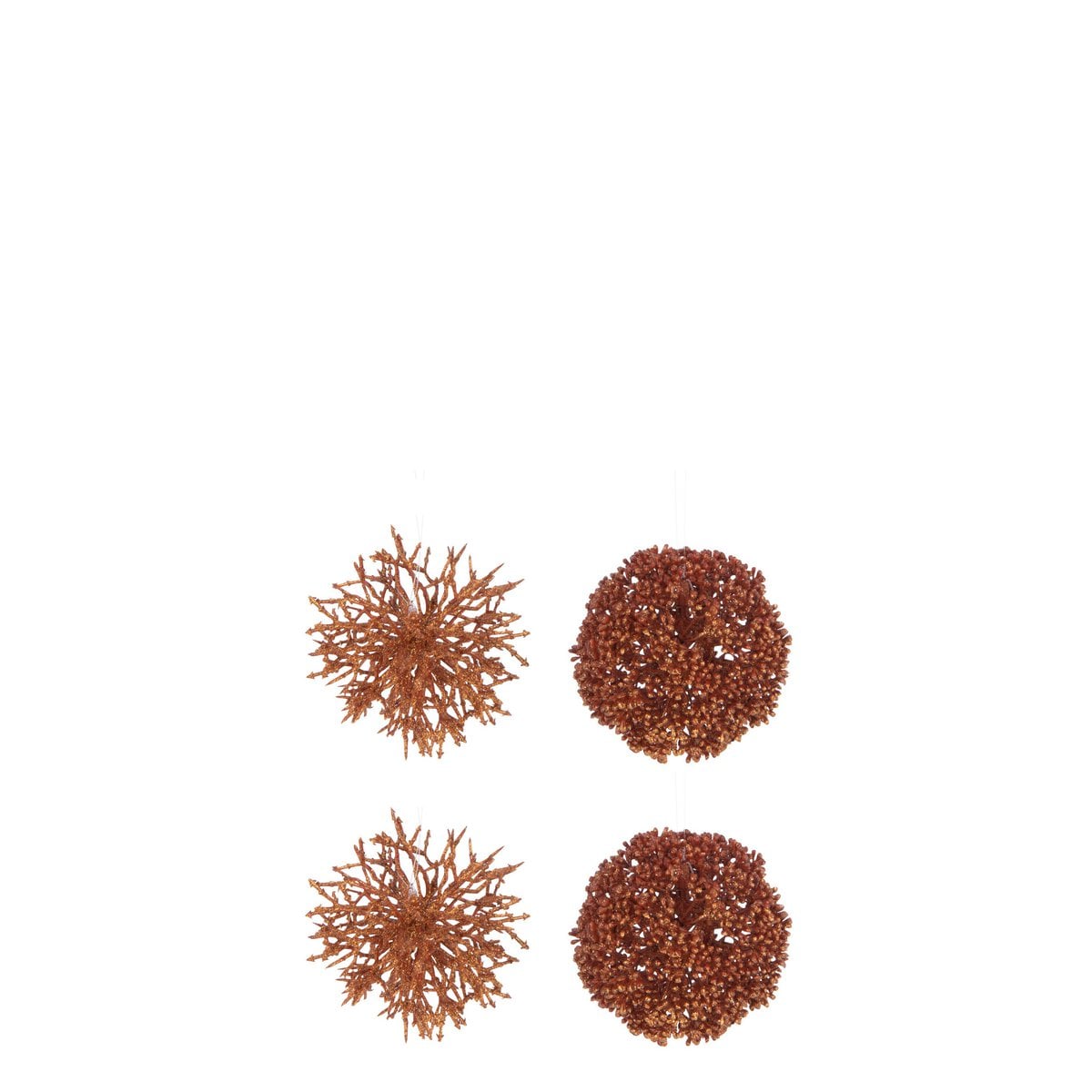 Boule déco J-Line Ronde en corail - élégante et festive