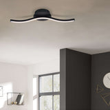 Mur / plafond LED "Onda", plafond métallique et plastique en noir, avec des LED fermement intégrées, l'éclair