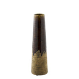 Vase en céramique marron avec finition lisse, vue de face