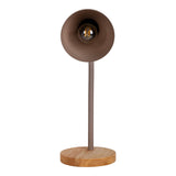 Lampe de bureau "Marie" en métal et en bois, E14, marron, 36,5 cm de haut