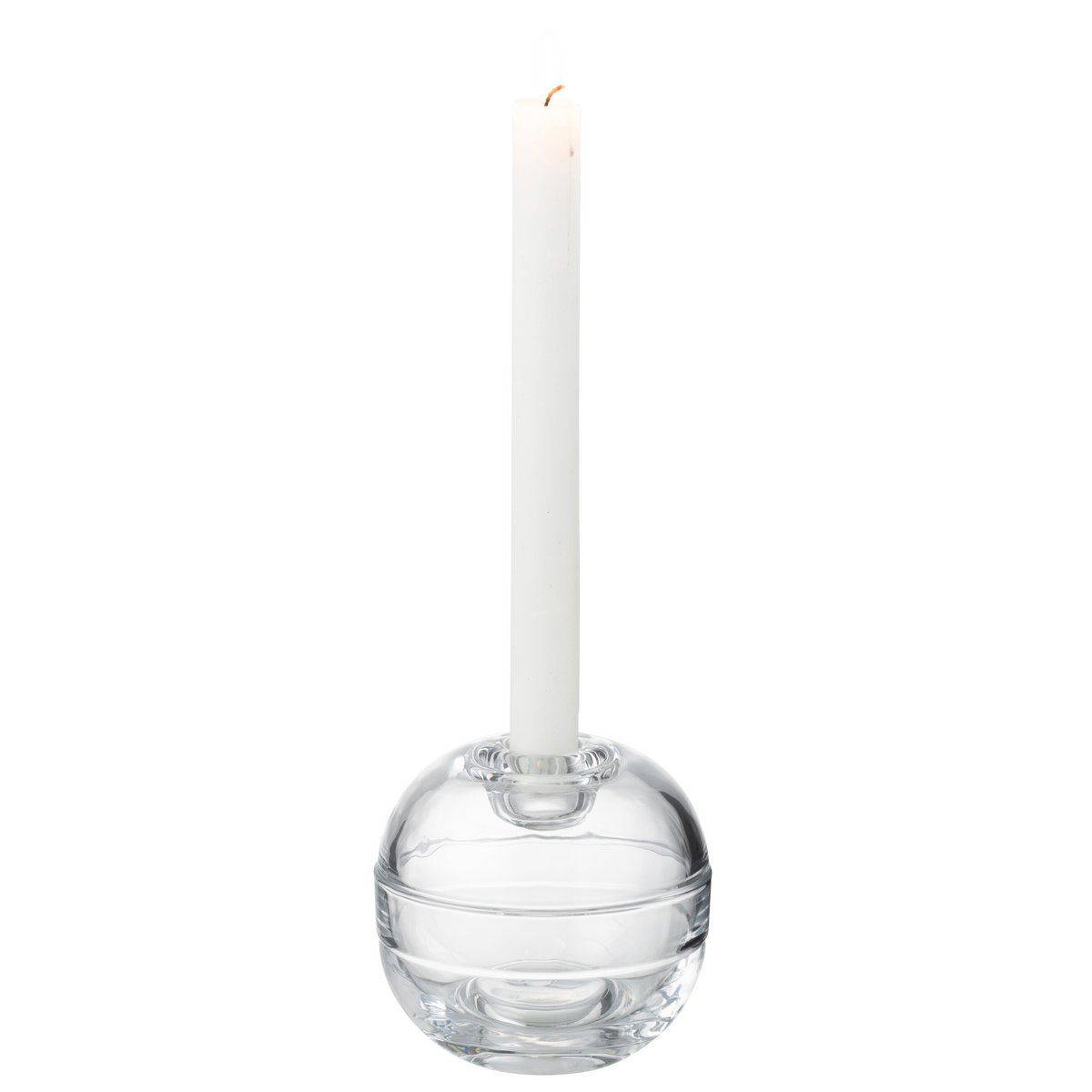 Bougeoir J-Line en verre transparent, angle latéral