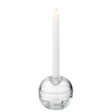 Bougeoir J-Line en verre transparent, angle latéral