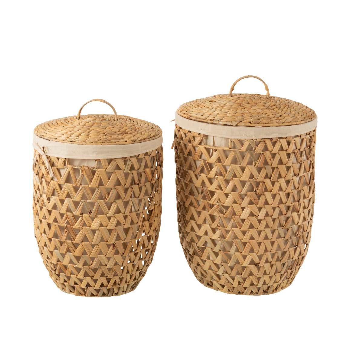 Lot de deux paniers J-Line en jute naturel, ambiance bohème