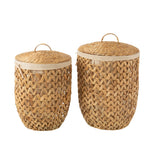 Lot de deux paniers J-Line en jute naturel, ambiance bohème