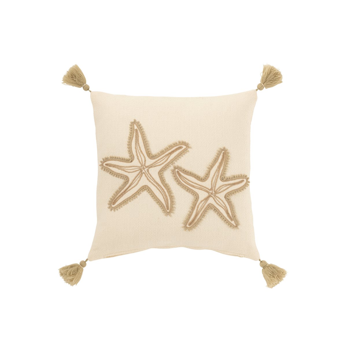 Détail du coussin Étoile de mer J-Line, texture coton douce