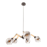 5 lampe suspendue en verre "Soito" Lampe suspendue en métal, en verre et en caoutchouc, avec prise E14, pour salle à manger, salon, couloir ou bureau, 80 cm de diamètre