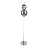 Lampadaire LED lampadaire "Nova" avec une fonction DIMMM en métal, en plastique et en verre de fumée de chrome, avec des LED fermement installées, environ.