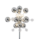 Lampe debout "explosion" en chrome, lampadaire en métal et en verre, chrome, G9, lampadaire 169 cm de haut