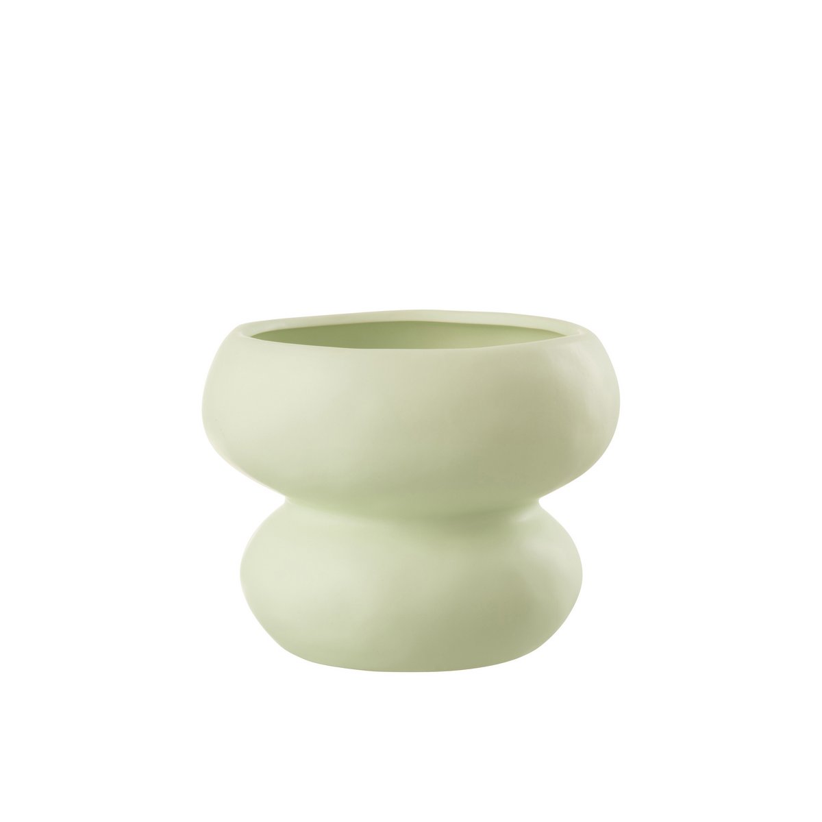 Flowerpot Circle J-Line en porcelaine verte, design moderne et élégant
