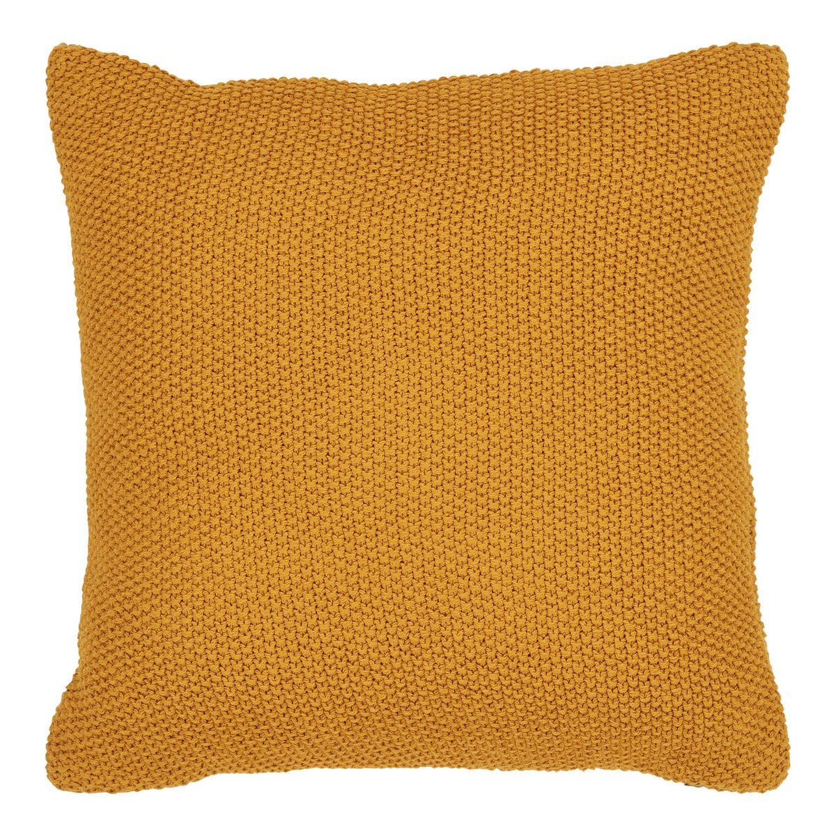 Coussin Santos en coton recyclé, vue de face avec couleur ocre