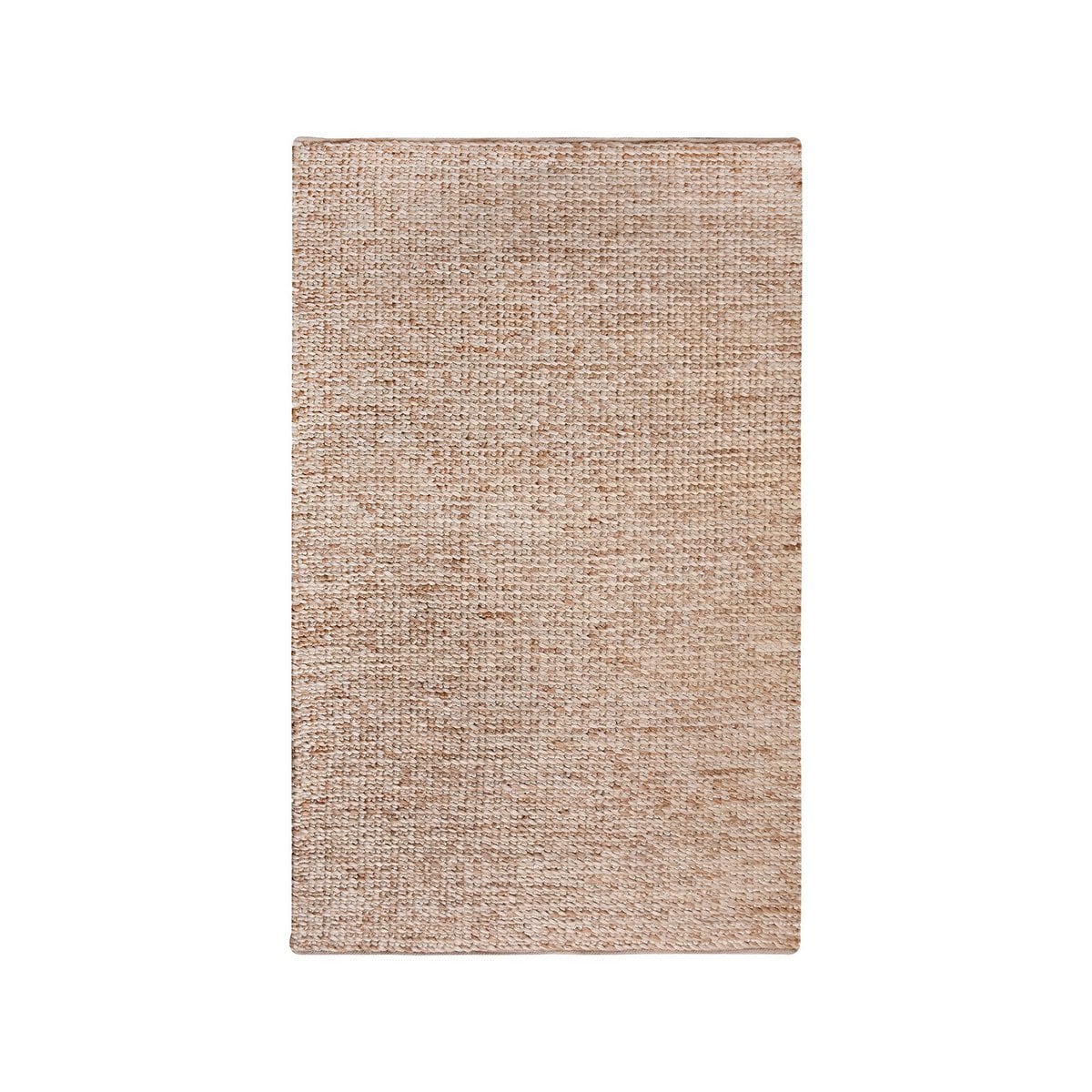 Tapis Salem en jute et coton, vue d'ensemble avec détails tissés
