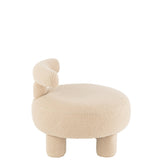 Détail du tissu bouclé du tabouret J-Line beige