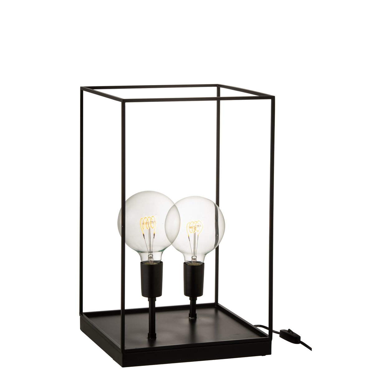 Détail de la finition métallique noire de la lampe J-Line